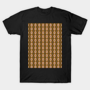 Brown and Orange Ovals and Curves Seamless Pattern 1970s Inspired T-Shirt